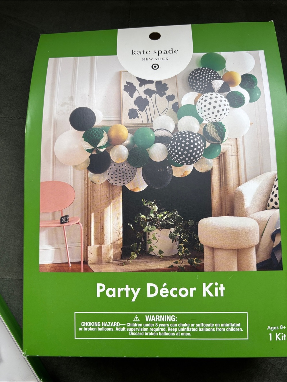 kate spade Balloon & Garland Party Kit in Green, Black, White & Gold